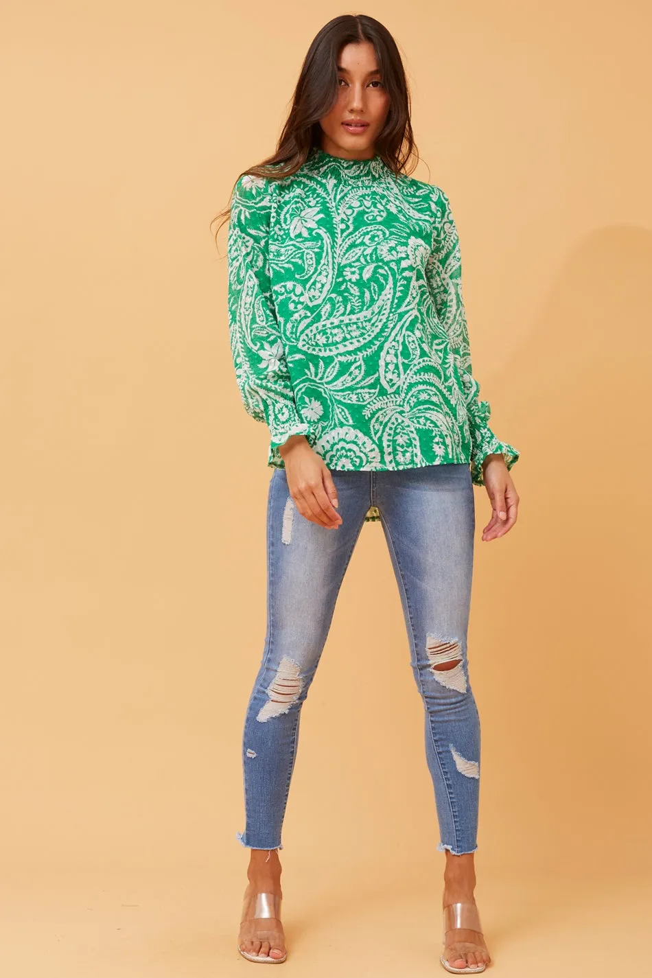 DIANA PAISLEY PRINT BLOUSE