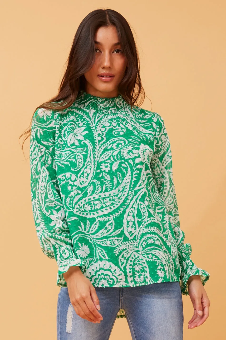 DIANA PAISLEY PRINT BLOUSE