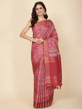 Digital Floral Print Handloom Saree