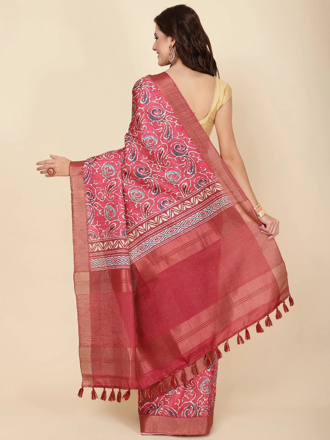 Digital Floral Print Handloom Saree