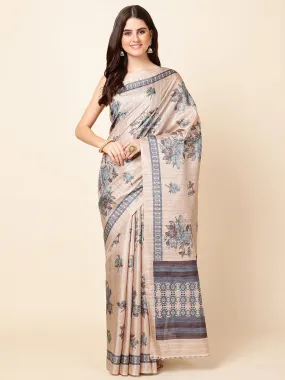 Digital Floral Printed Cotton Saree