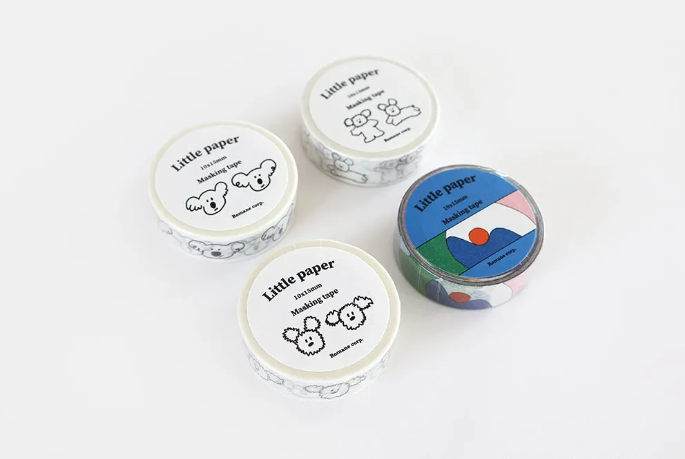 DIY Washi Masking Tape Animal Cartoon Paper Creative Stationery School 4 Rolls 15mm Office Unique graphic crafts arts Home