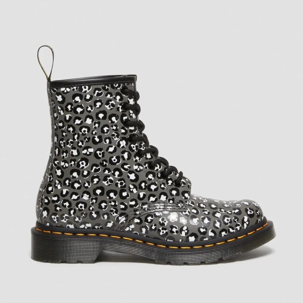 Dr. Martens Women's 1460 Leopard - Gunmetal