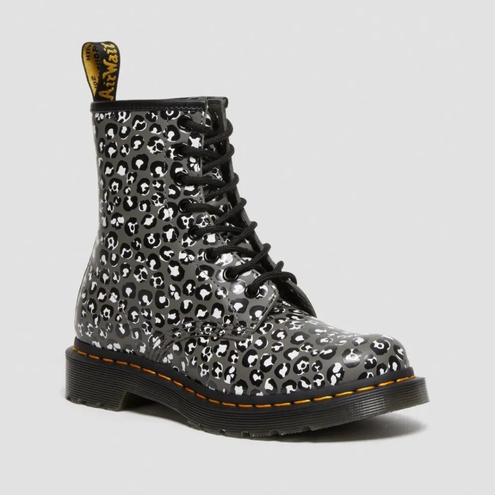 Dr. Martens Women's 1460 Leopard - Gunmetal