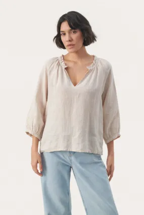 ELODY LINEN BLOUSE (FRENCH OAK) - PART TWO