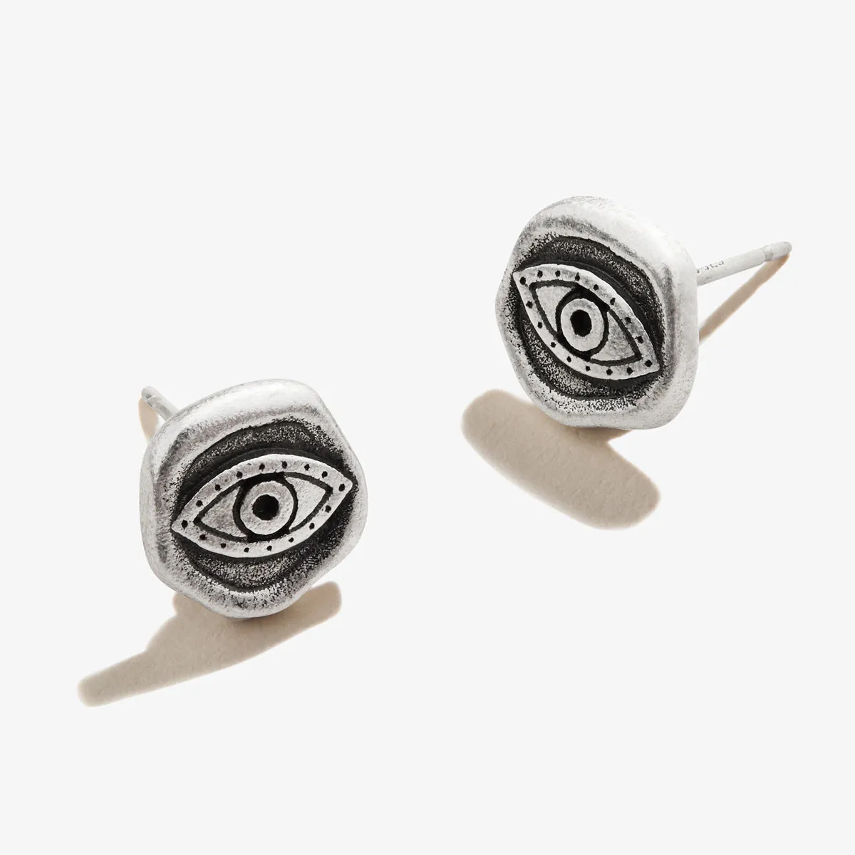 Evil Eye Molten Coin Stud Earrings