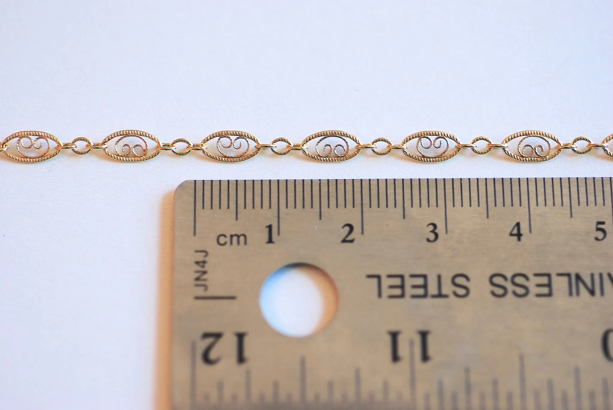 Filigree Scroll Chain- Sterling Silver or Gold Filled Filigree Scroll Chain, Chain by Foot, Wholesale Bulk Chain, Fancy Chain, Oval Chain