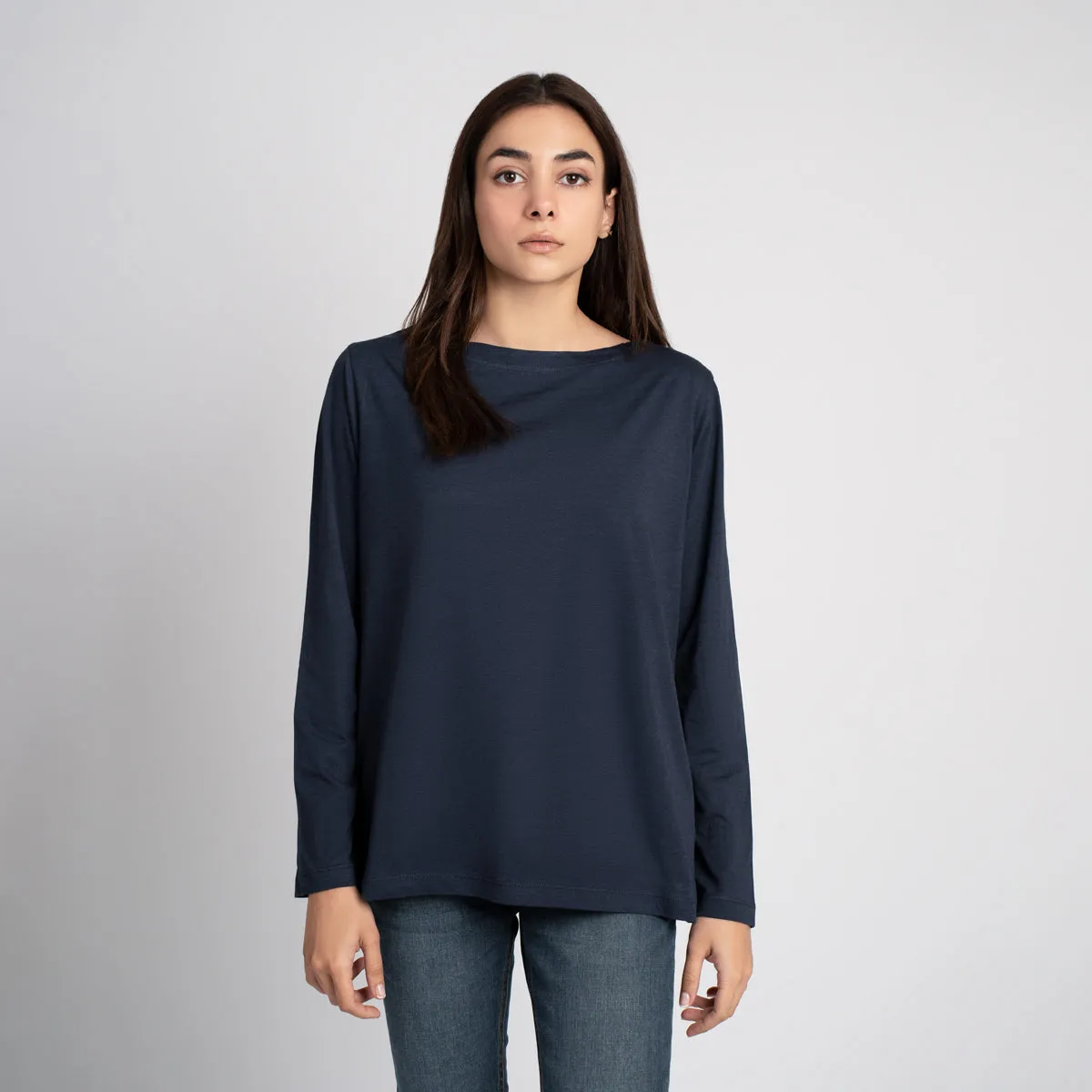 Full Sleeve Boat Neck T Shirt - HSSW1230001