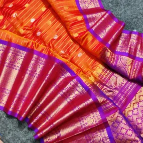 Gadwal Puresilk check sarees - GPS59