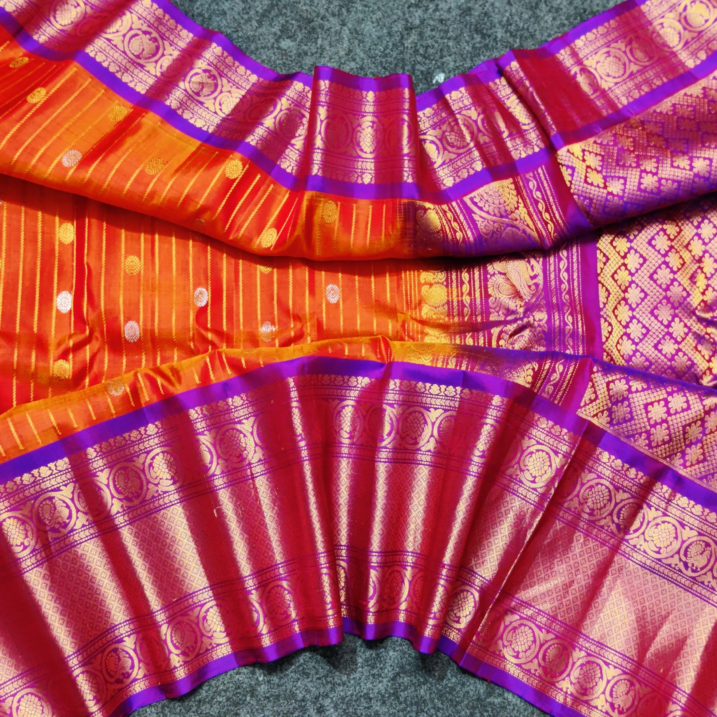 Gadwal Puresilk check sarees - GPS59