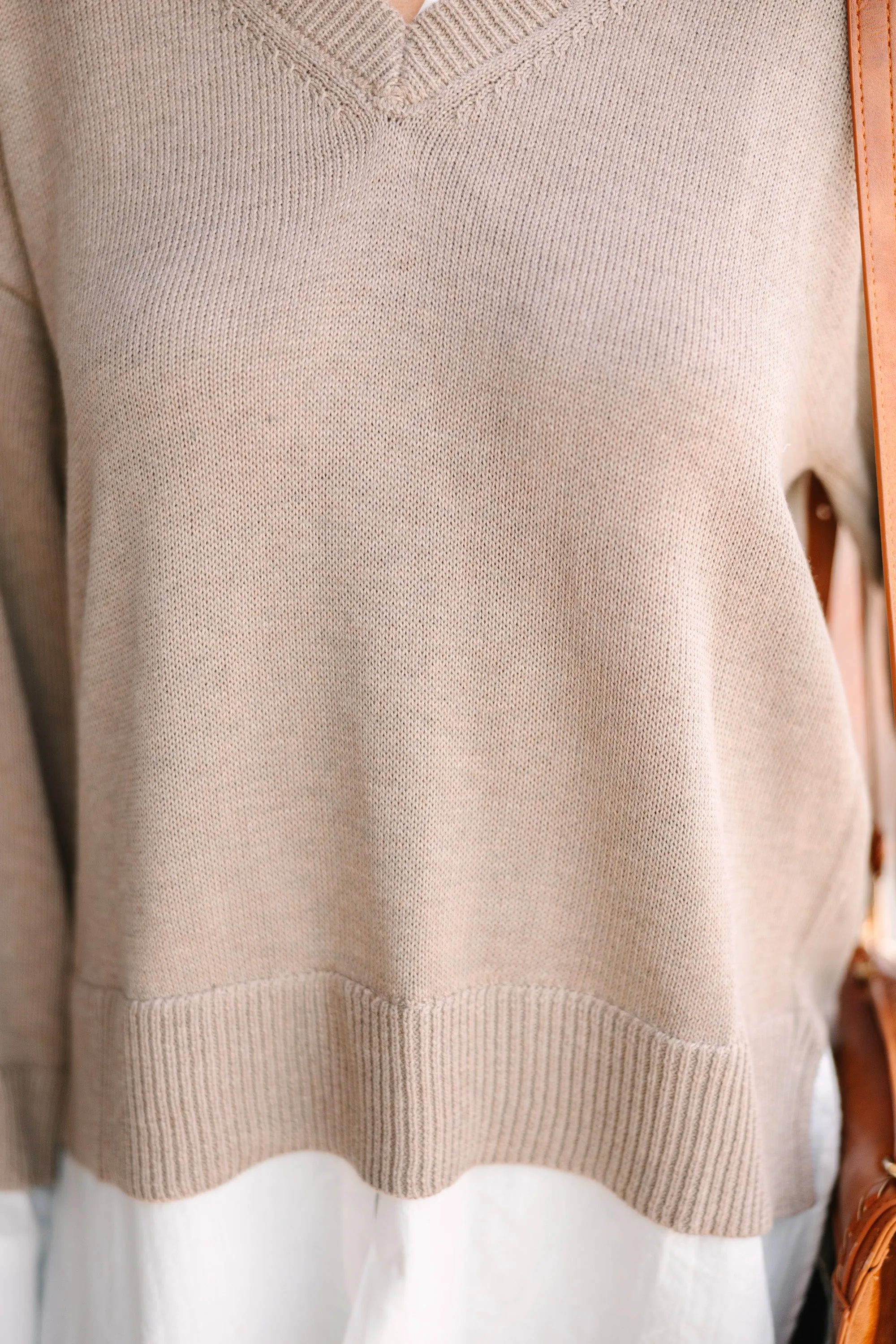 Going To The Office Khaki Brown Layered Sweater