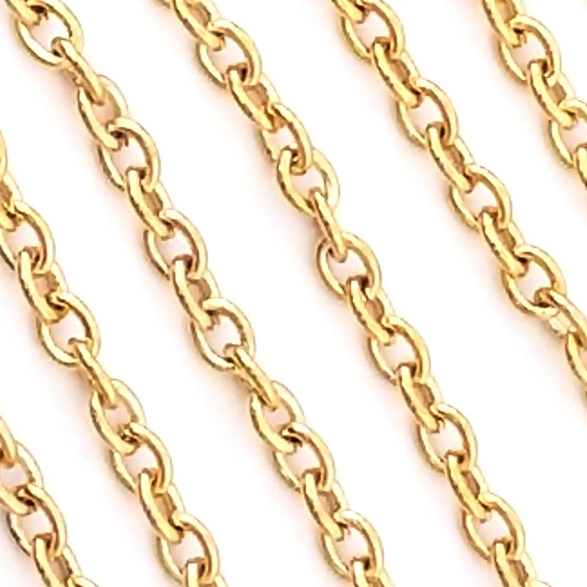 Gold Stainless Steel Jewelry Chain, 3x4mm Oval, Open Links, Lot Size 25 Meter Spool, #1922 G