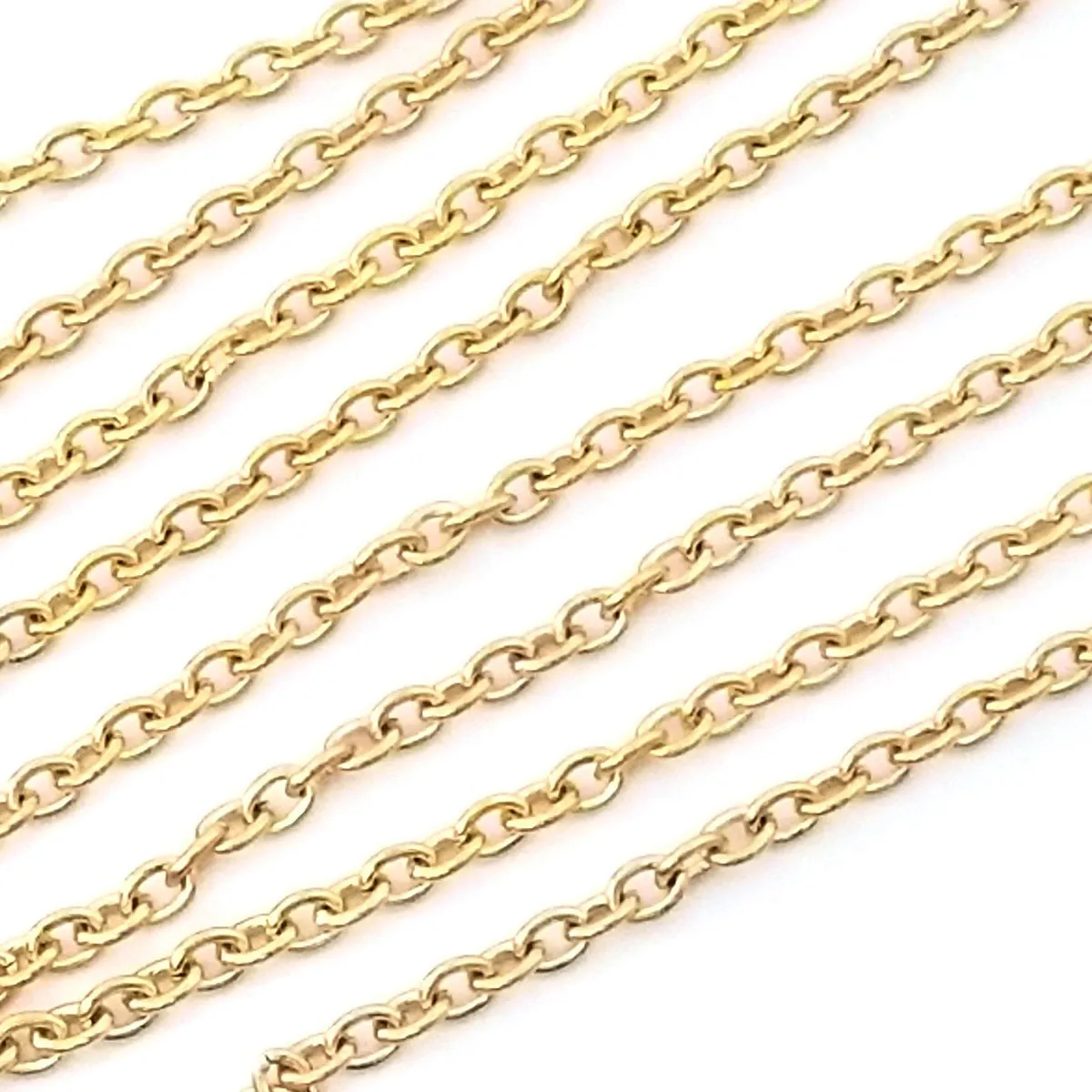 Gold Stainless Steel Jewelry Chain, 3x4mm Oval, Open Links, Lot Size 25 Meter Spool, #1922 G