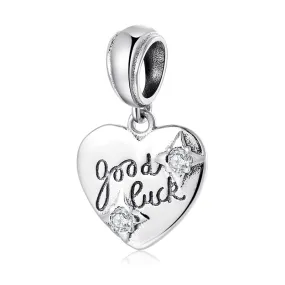 Good Luck Heart Charm 925 Sterling Silver