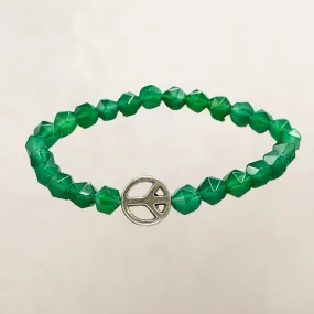 Green Agate and Peace Bracelet