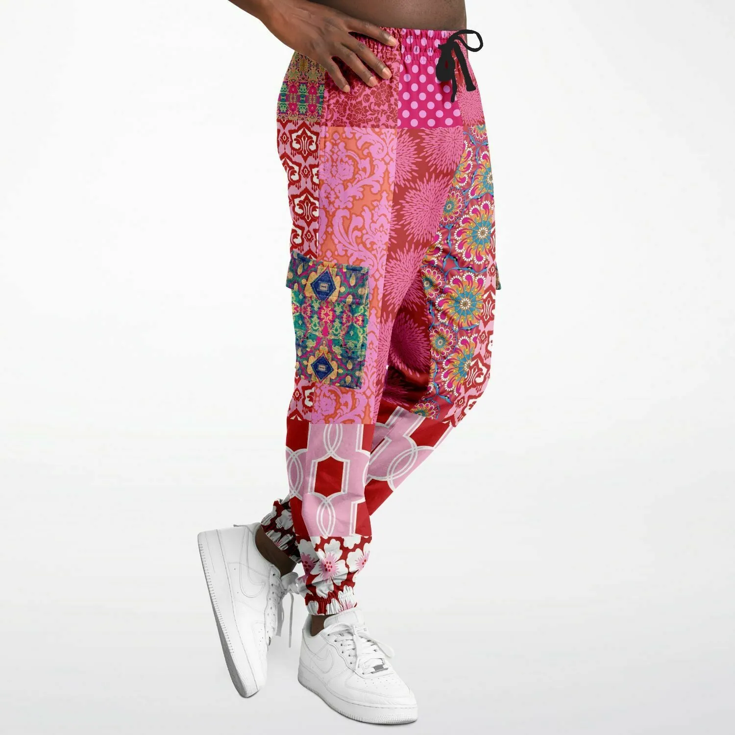 Gypsy Beat Pink Patchwork Unisex Eco-Poly Joggers