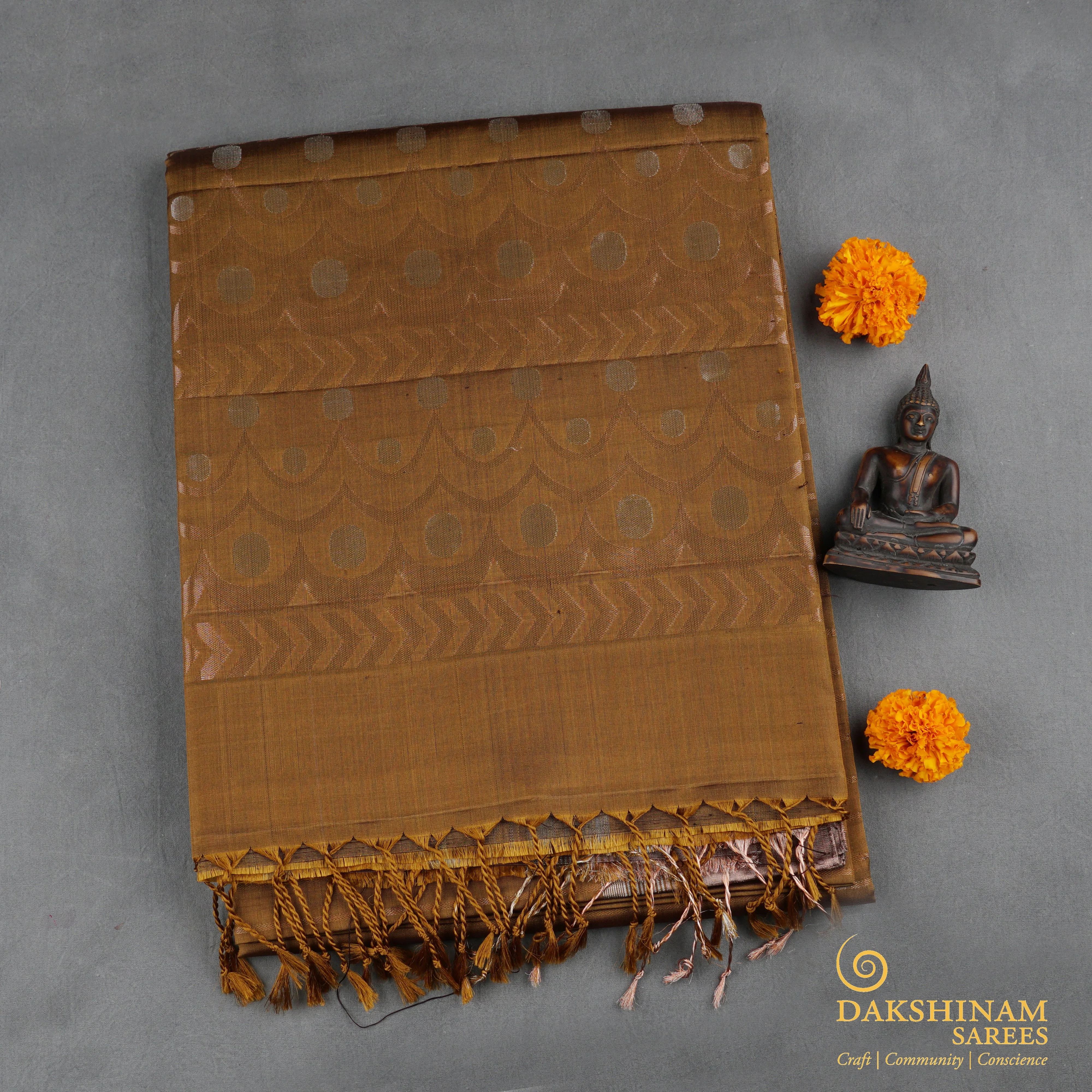 Handwoven Brown Soft Silk Saree - 1777T009286DSC