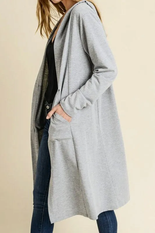 Hooded Cardigan in Grey