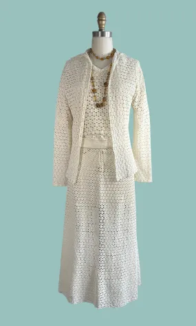 HOOKED ON CROCHET 30s Sweater Blouse and Skirt Set Medium