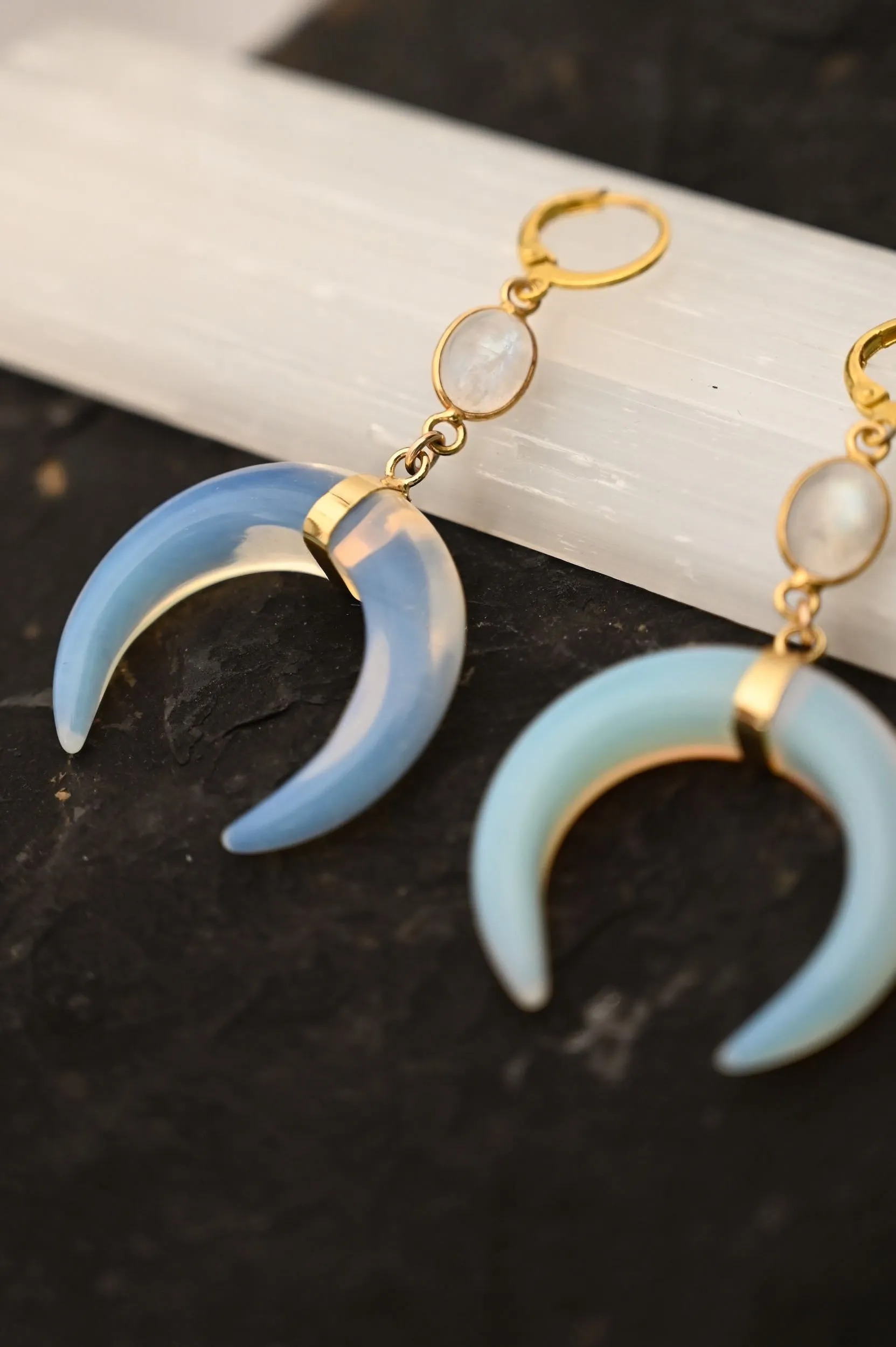 Inner Peace Opalite & Moonstone Earrings