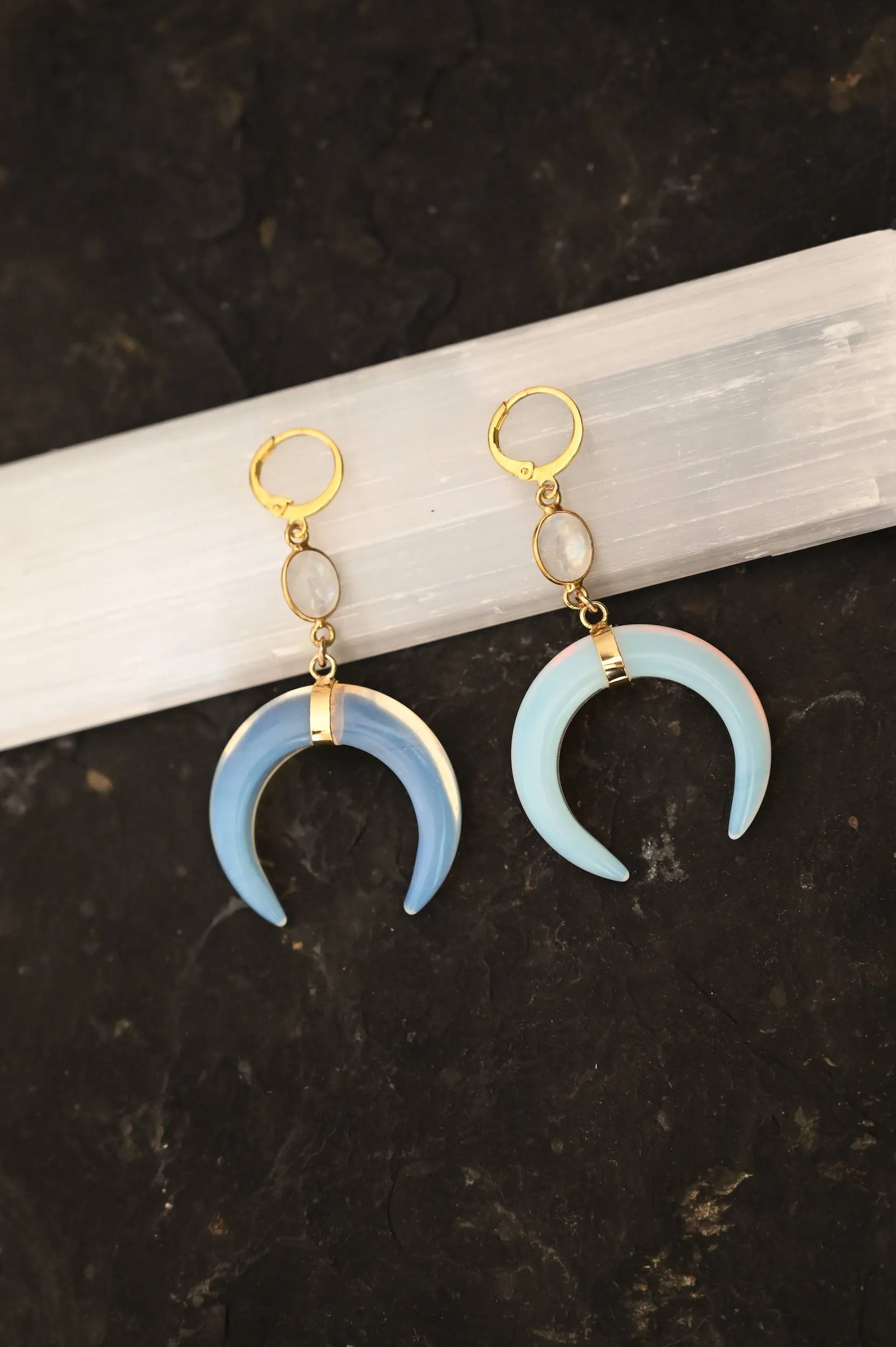 Inner Peace Opalite & Moonstone Earrings