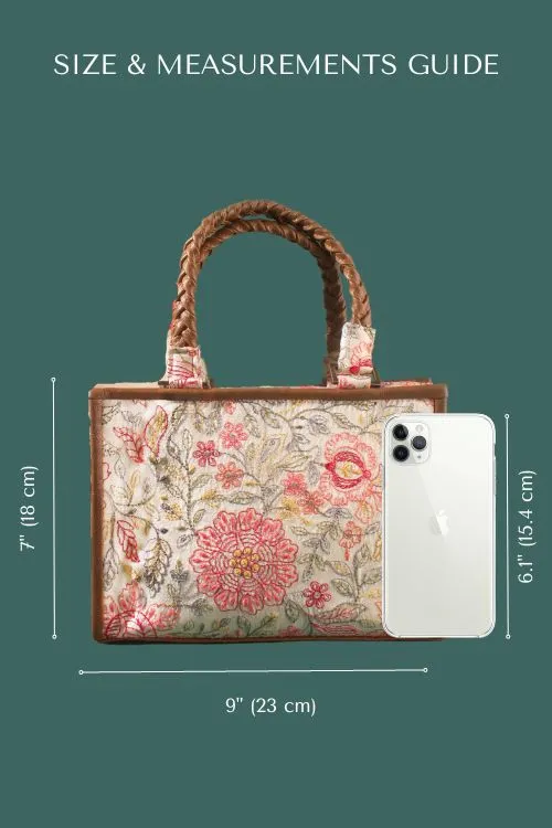 Ivy Floral Embroidered  Handbag