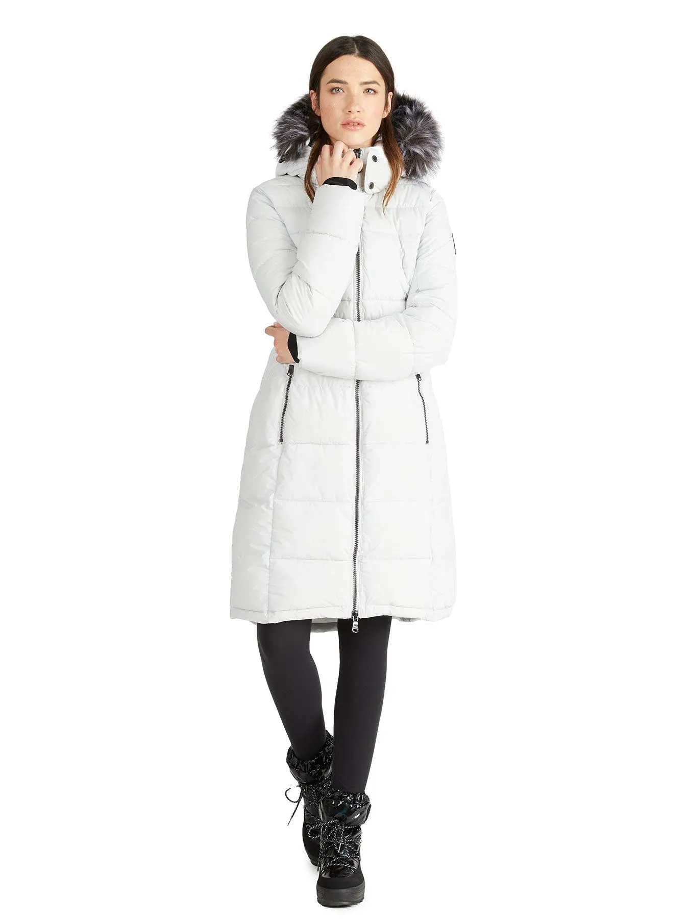 Jupiter Women's Puffer Jacket w/ Faux Fur Trim