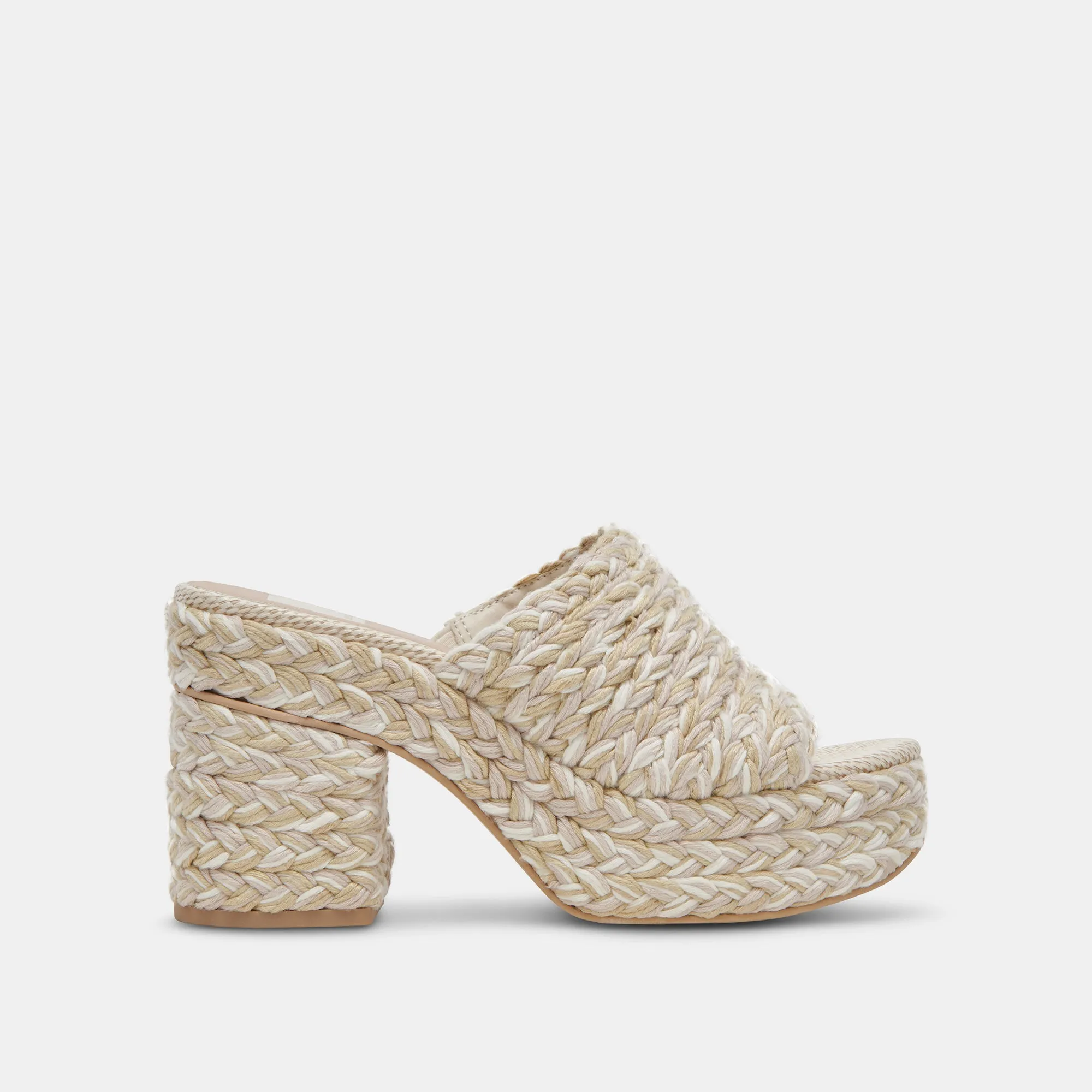 LADY HEELS IVORY MULTI WOVEN