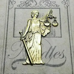 Large Brass Lady Justice Finding x 1 - 07041GB.