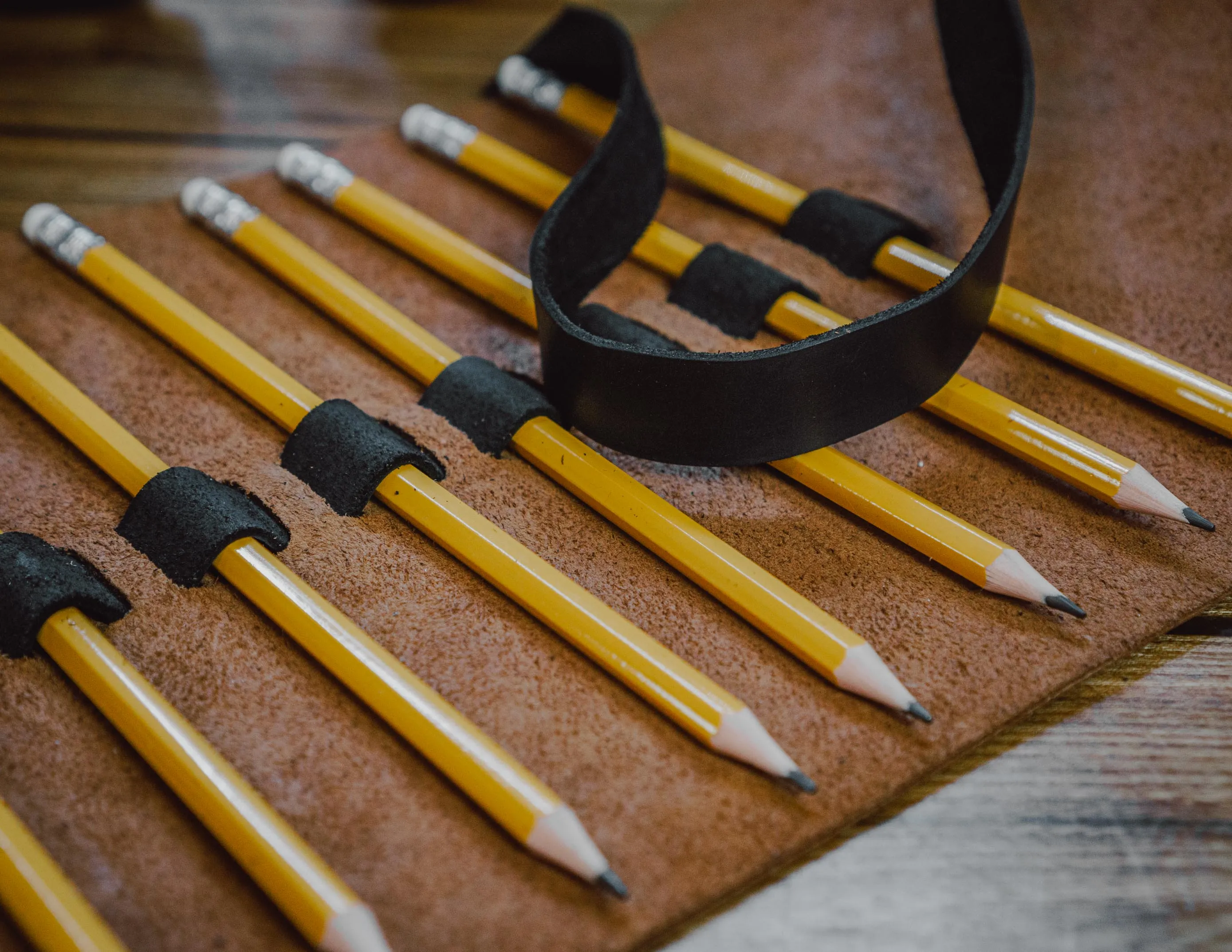 Leather artist roll | Roll Up Pencil Case with 10 slots