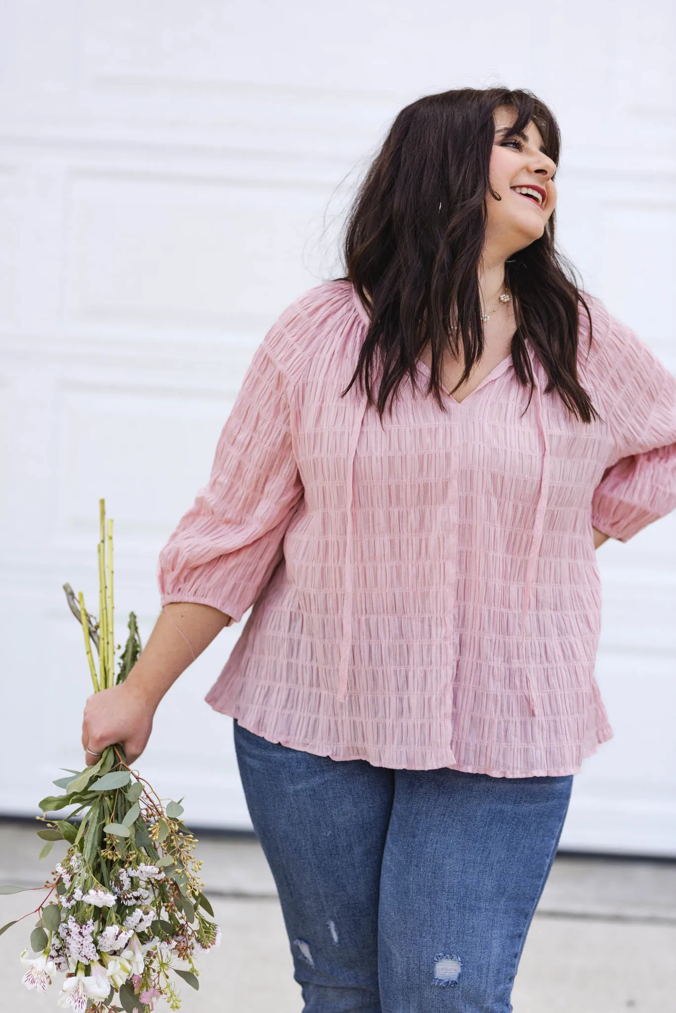 Looking Good Crinkle Textured Blouse