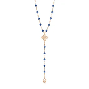 Lucky Classic Gigi Lapis diamond rosary, Rose Gold, 17.7"