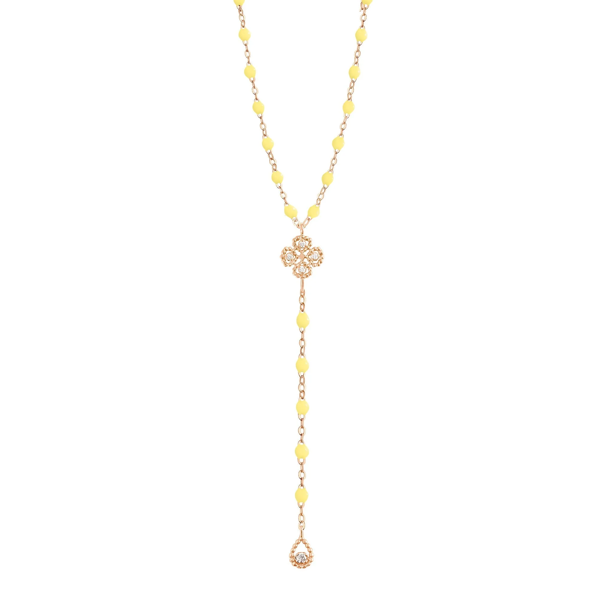 Lucky Classic Gigi Mimosa diamond rosary, Rose Gold, 17.7"