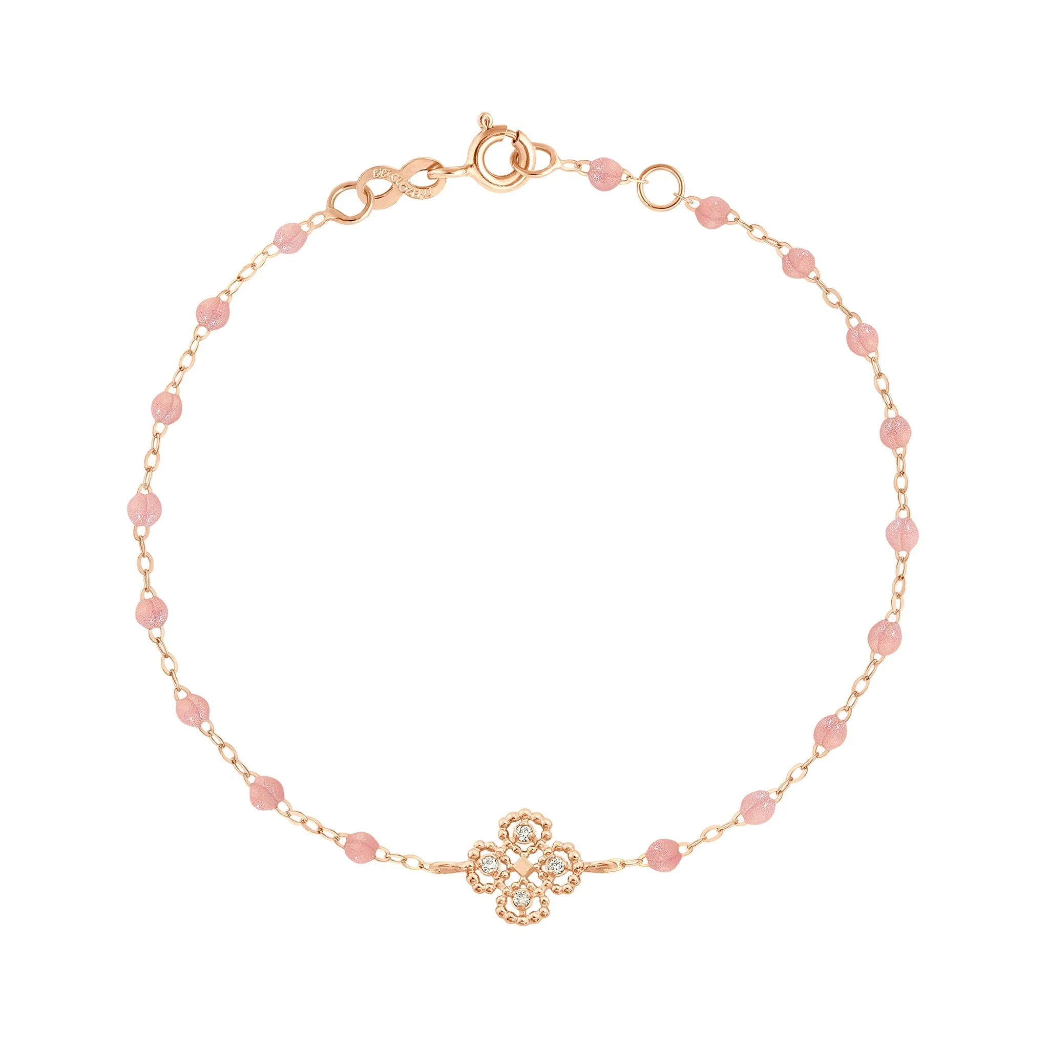 Lucky Clover Classic Gigi Blush diamond Bracelet, Rose Gold, 6.7"