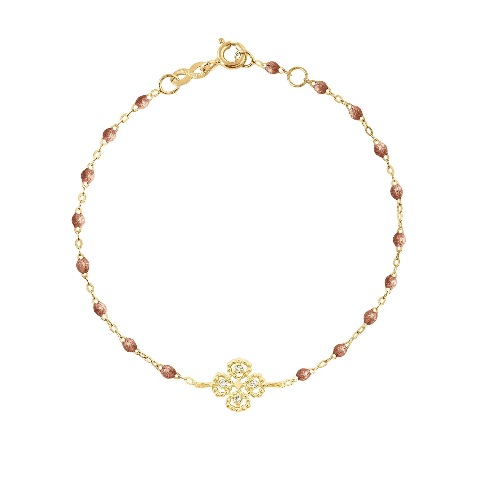 Lucky Clover Classic Gigi Copper diamond Bracelet, Yellow Gold, 6.7"