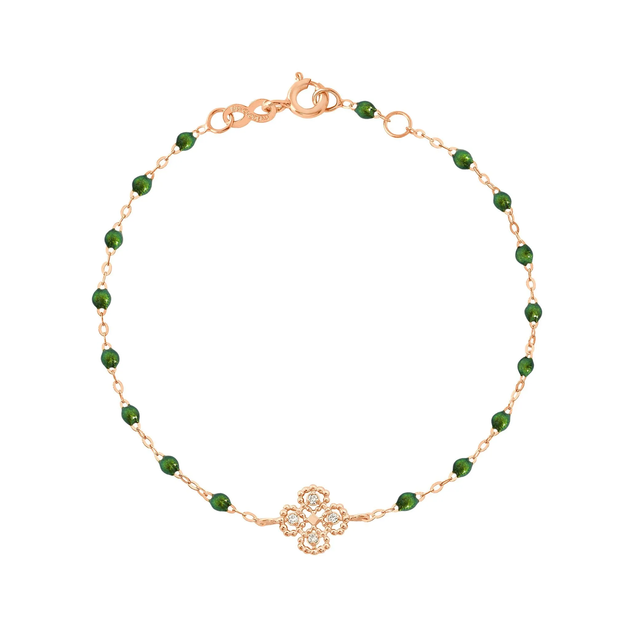 Lucky Clover Classic Gigi Scarab diamond Bracelet, Rose Gold, 6.7"