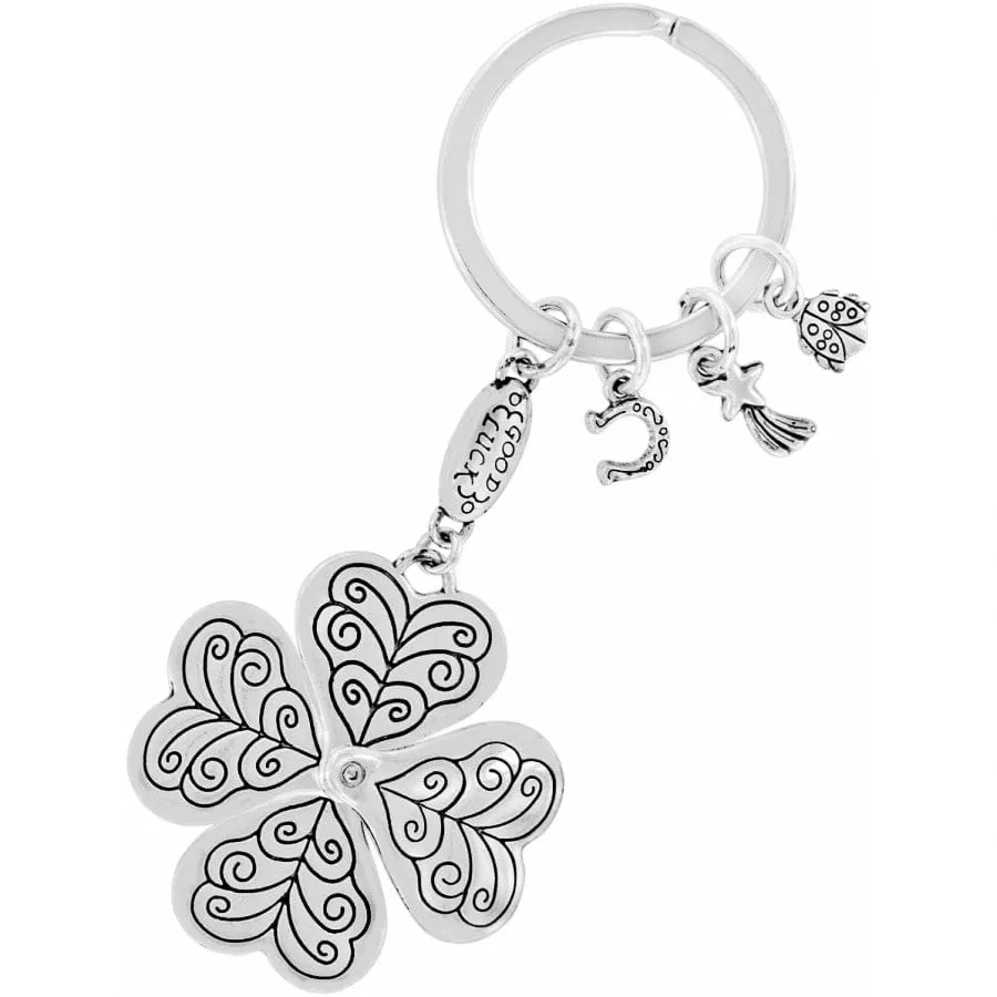 Lucky Clover Heart Key Fob