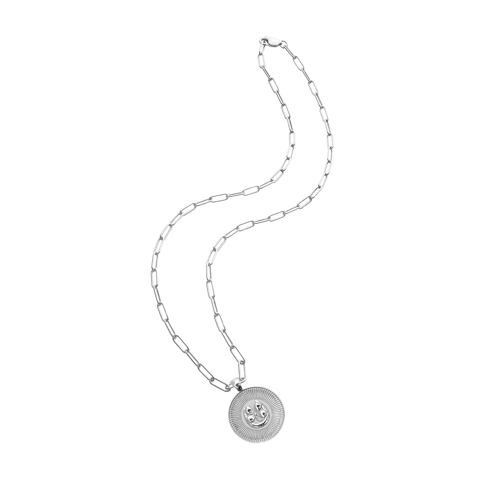 LUCKY JW Small Pendant Coin in Silver