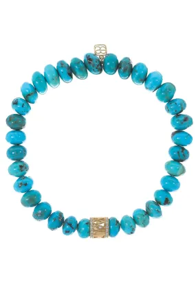 Lucky Rondelle Turquoise Bracelet