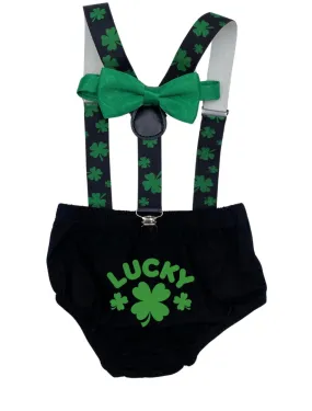 Lucky Smash Cake Outfit baby boy Smash the Cake San Patricks Day.