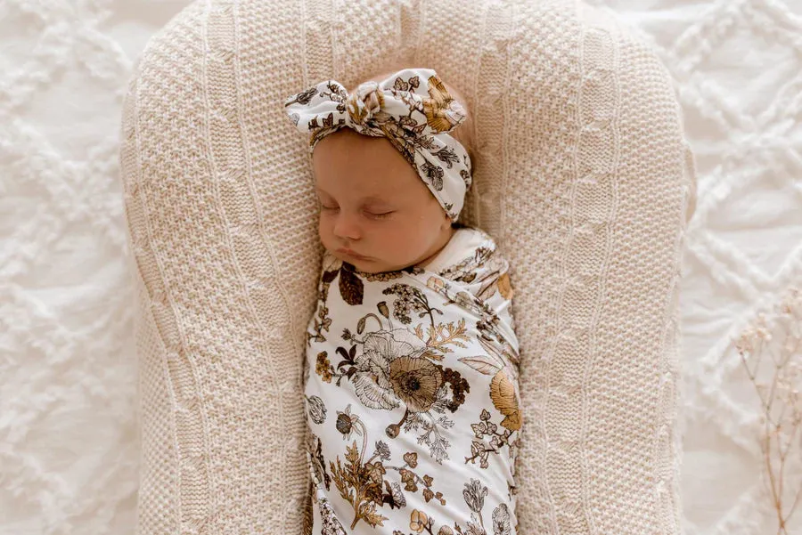 Luna Treasures Bamboo Jersey Swaddle - Goldie Blooms