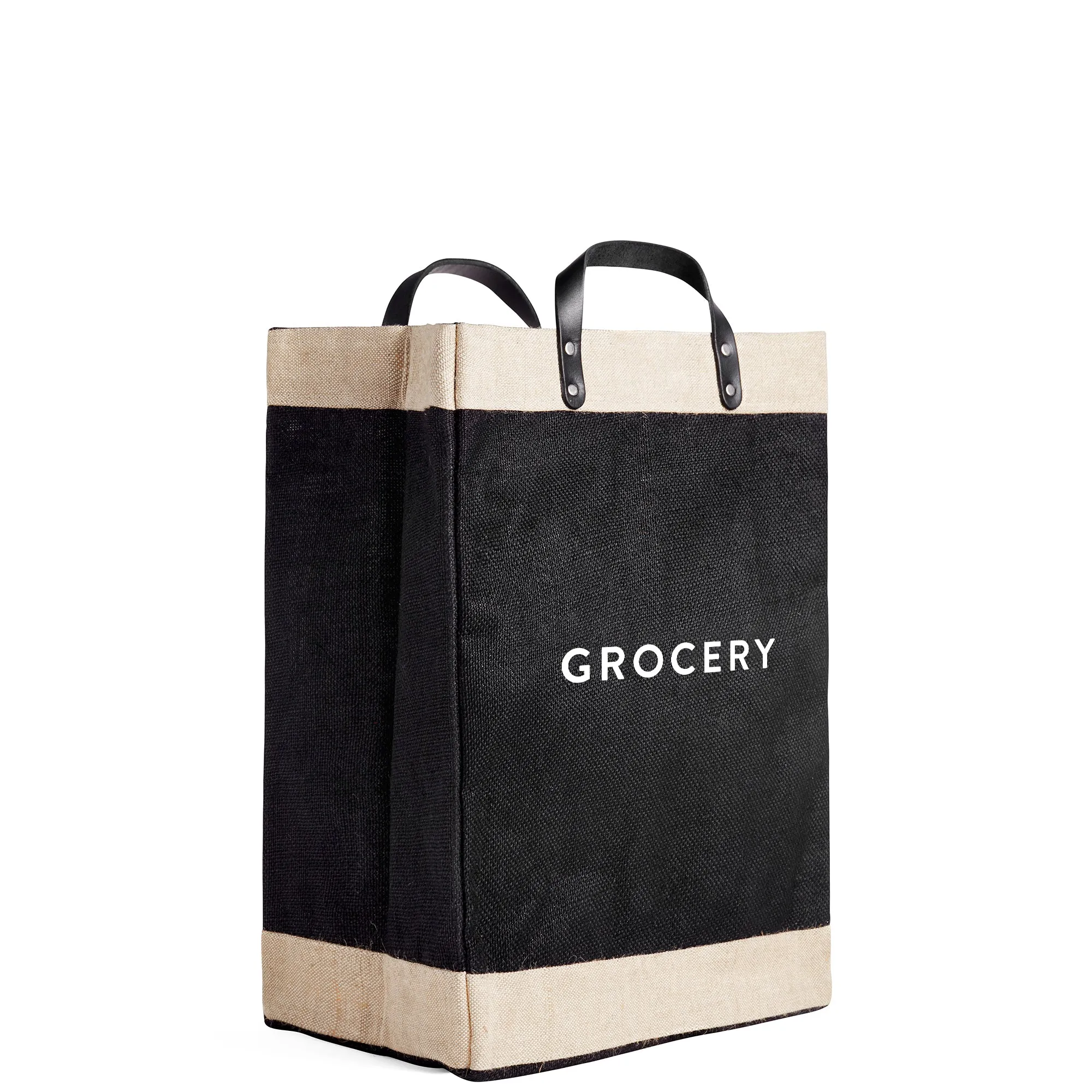 Market Bag in Black with “GROCERY”