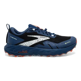 Men's Brooks Cascadia 17 GTX, Black/Blue/Firecracker, 12 D Medium