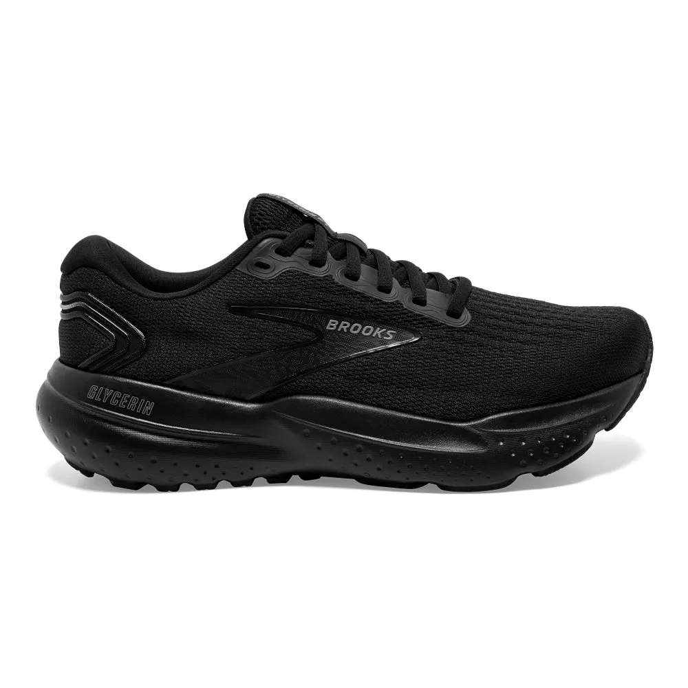 Men's Brooks Glycerin 21, Black/Black/Ebony, 8 2E Wide