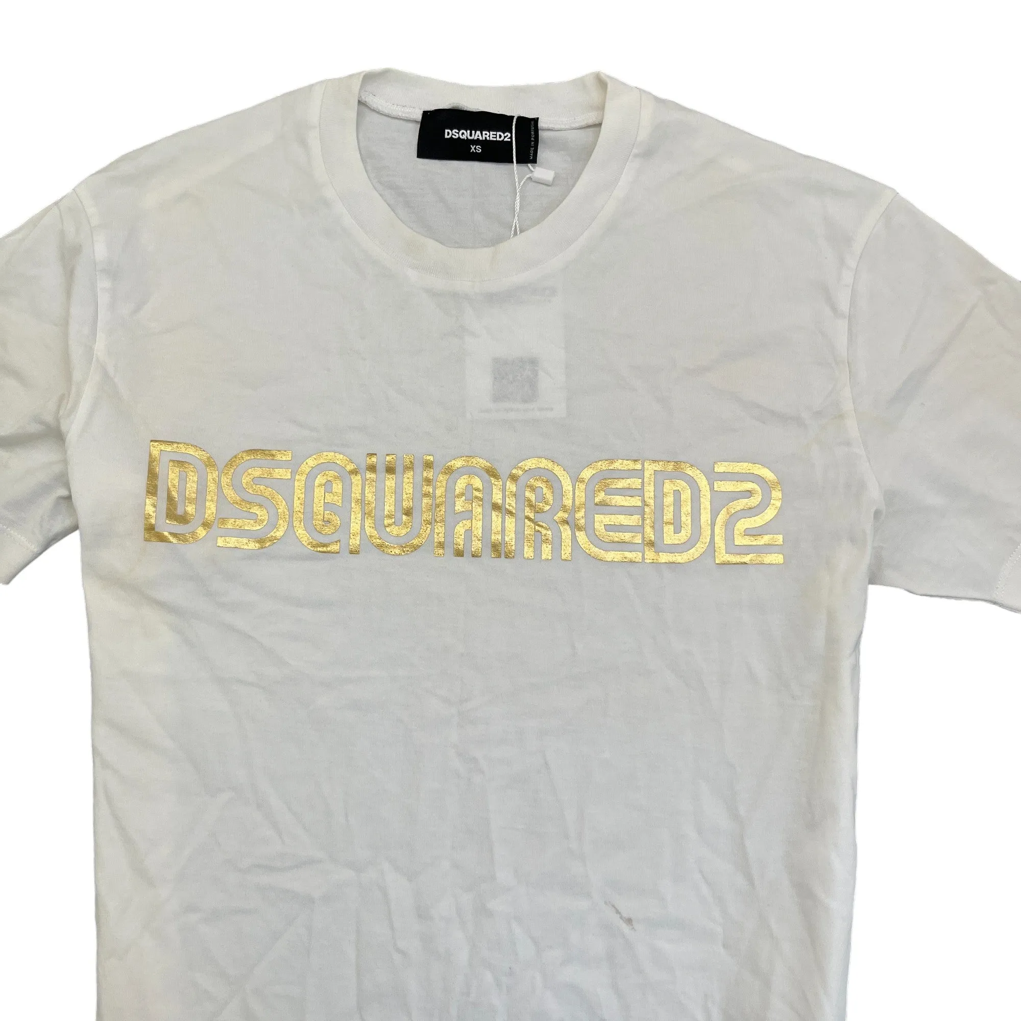 Men's Metallic Logo T-Shirt White Size XS