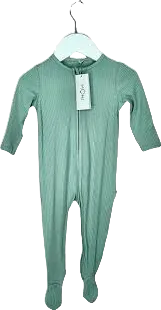 Mori Baby Mint Green Bamboo/organic Cotton Ribbed Clever Zip Sleepsuit BNWT Newborn