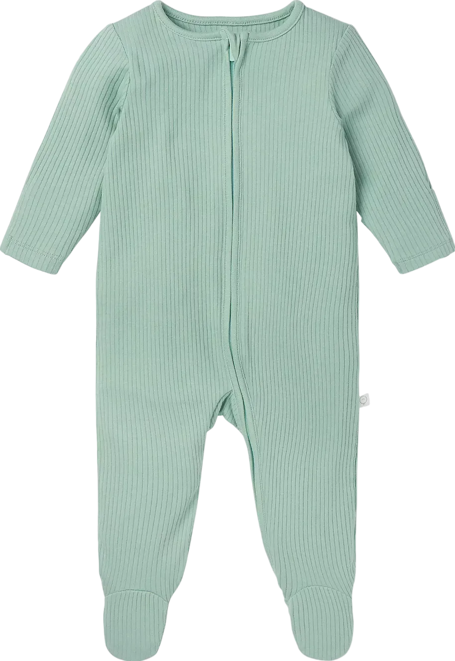 Mori Baby Mint Green Bamboo/organic Cotton Ribbed Clever Zip Sleepsuit BNWT Newborn