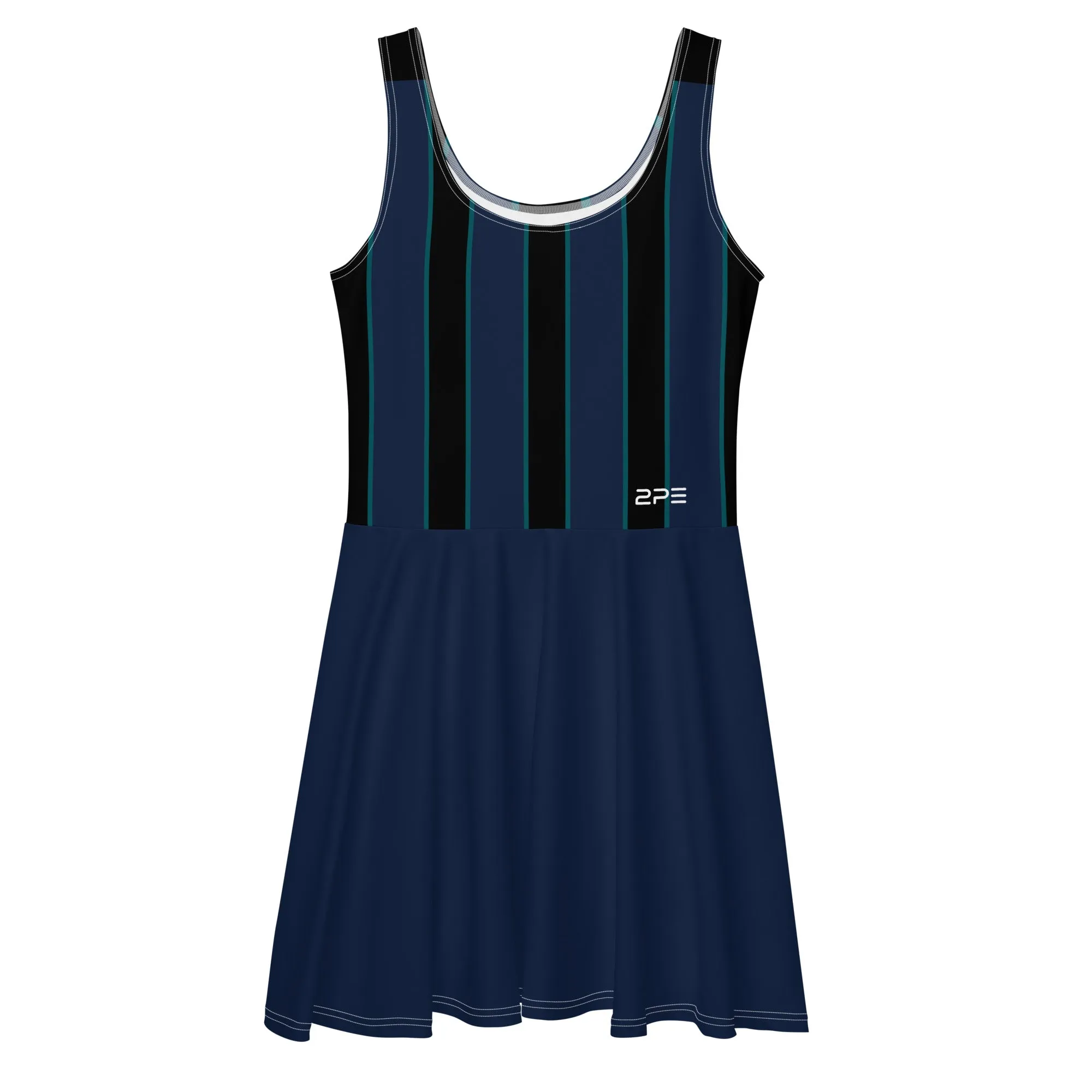 Navy and Black Stripes Tennis Dress