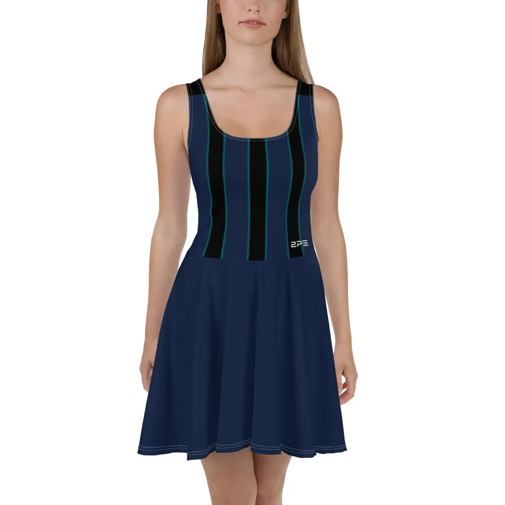 Navy and Black Stripes Tennis Dress