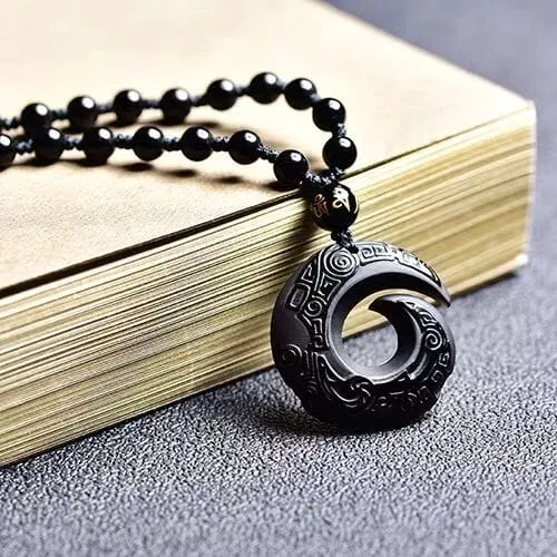 Obsidian Raw Stone Crafts Necklace